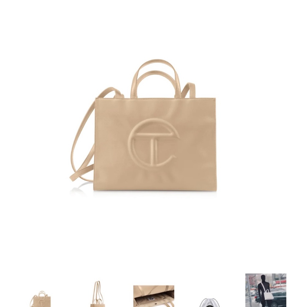 Brand new, unused and untouched Telfar Medium Size Shopping Bag in Cream.